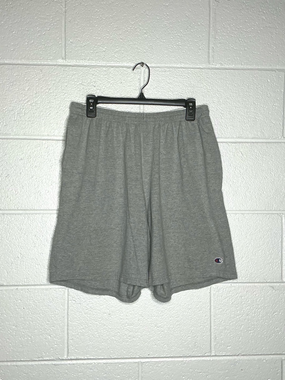 < Vintage Men’s Champion Grey Cotton Jersey Shorts Size Large >